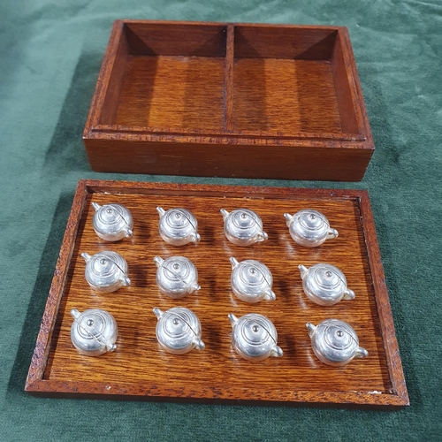 277 - A good set of twelve Silver plated menu Holders in an equestrian style box.