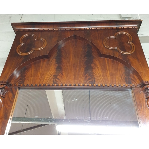 80 - A magnificent 19th Century Mahogany Hall Mirror of superb quality with barley twist pillared outline... 