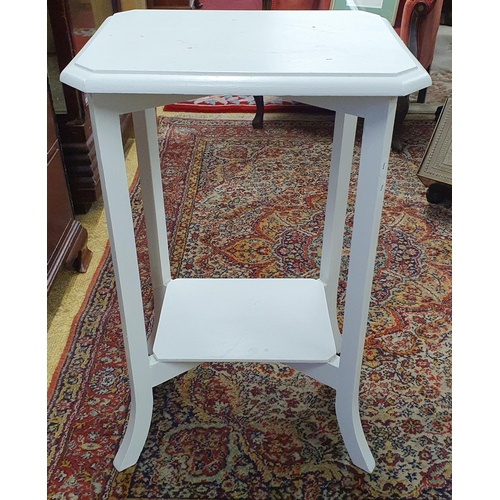 599 - A 19th Century painted rectangular Table with canted corners. 46 x 35 x H 75 cm approx.