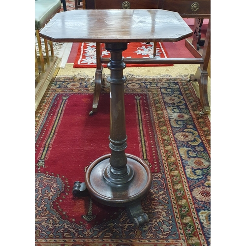 609 - A 19th Century Mahogany Lamp Table with canted corner top. 35 x 41 x H 74 cm approx.