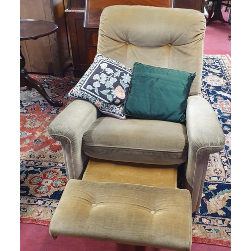 573 - A retro Parker Knoll recliner easy Armchair. W 86 cm approx.