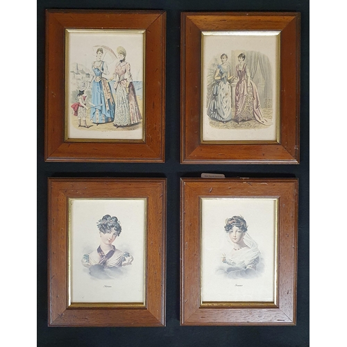 912 - Two pairs of French Fashion Prints. 23 x 19 cm approx.