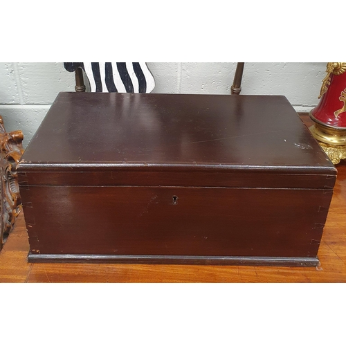 927 - A good 19th Century Timber deed Box. 45 x 25 x H 18 cm approx.