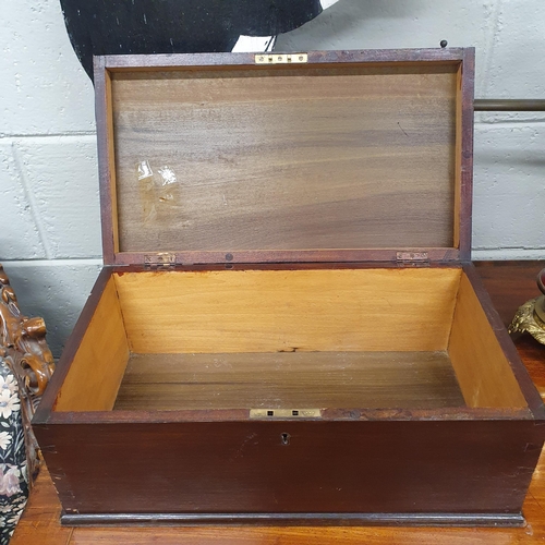 927 - A good 19th Century Timber deed Box. 45 x 25 x H 18 cm approx.