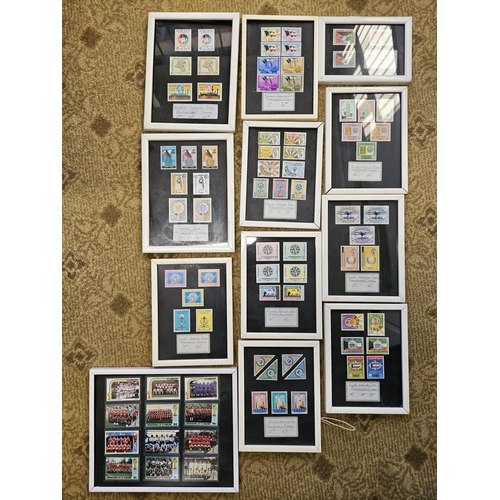 45 - A good selection of framed world Stamps.