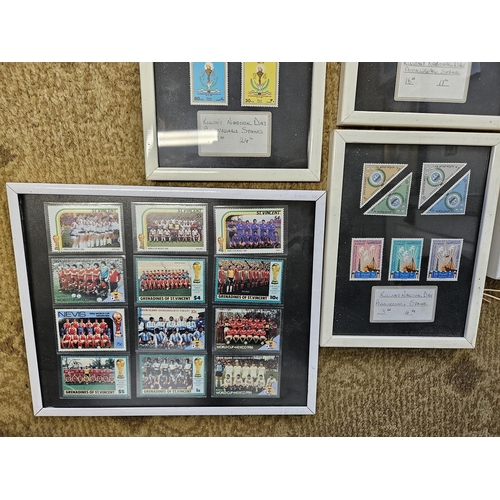 45 - A good selection of framed world Stamps.