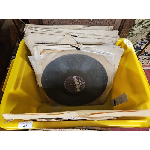 43 - A quantity of 78's, various artists.