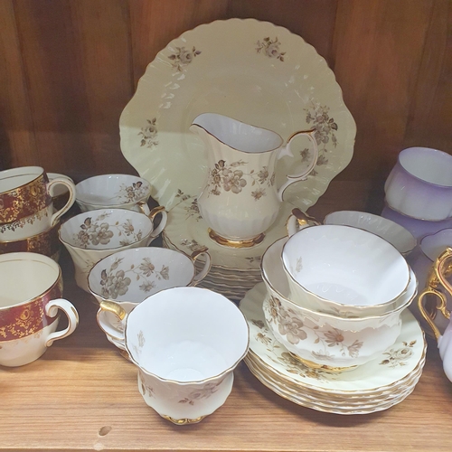 1290 - A good quantity of three tea sets 19th Century and later to include Duchess, Queen Ann and Royal Alb... 