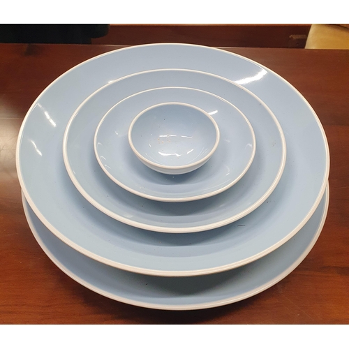 1296 - A graduated set of pale blue Plates.