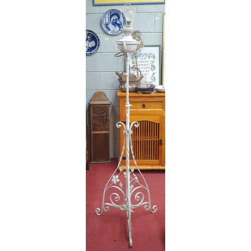 1330 - A 20th Century rise and fall Metal Lamp converted. 168 x 66 cm approx.