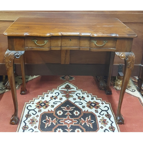 1331 - A good reproduction Mahogany single drawer Side Table with carved ball and claw supports.
W 91 x D 4... 