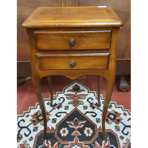 1334 - A 20th Mahogany two drawer Side Table of very neat proportions. W 36 x D 28 x H 66 cm approx.