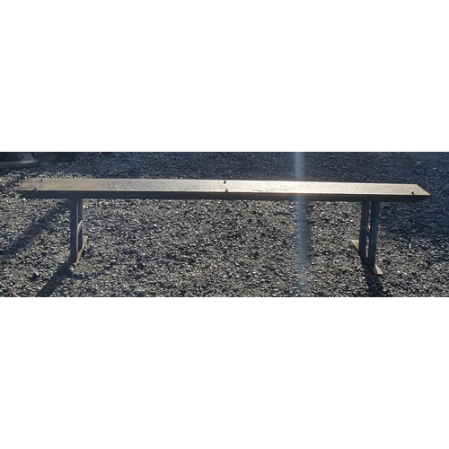 1403 - A long cast Iron Bench.
 H 46 x L 204 x W 23 cm approx.