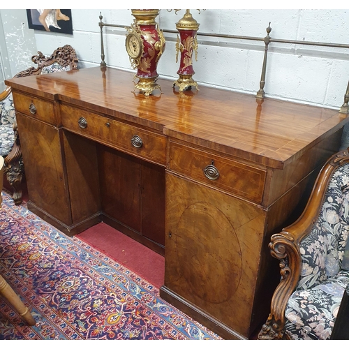 926 - A very large 19th Century Mahogany Pedestal Sideboard with brass gallery back. 183 x 78 x H 130 cm a... 