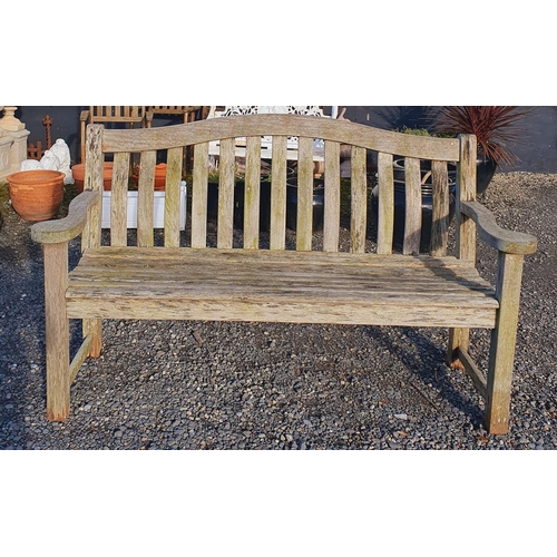 1404 - A good Teak Bench.
 BH 96 x L 158 x W 62 cm approx.