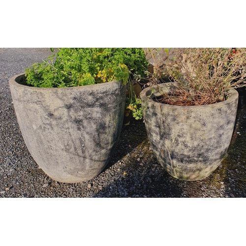 1408 - Two Stone effect Pots.
Largest H 55 x D 60 cm approx.