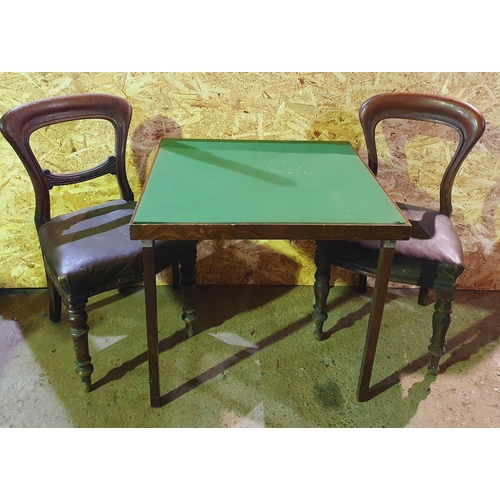 1420 - A quantity of Furniture to include an early 20th Century fold up baized topped card table, three Vic... 