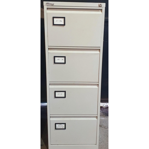 1427 - A four drawer Metal Filing Cabinet.
H 133 x W 47 x D 62 cm approx.