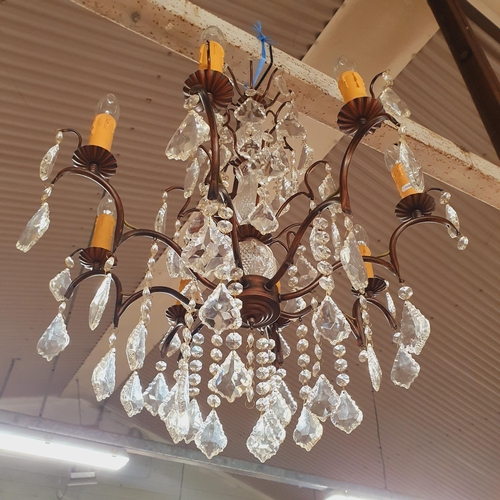 548A - An 8 branch cut glass Chandelier .