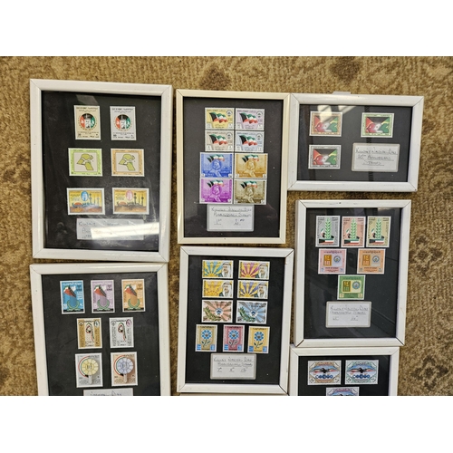 45 - A good selection of framed world Stamps.