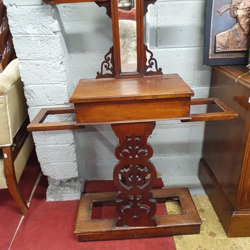 85 - A 19th Century Mahogany tree of life Hat Stand with lift up lid. W 85 x H 205 cm approx.