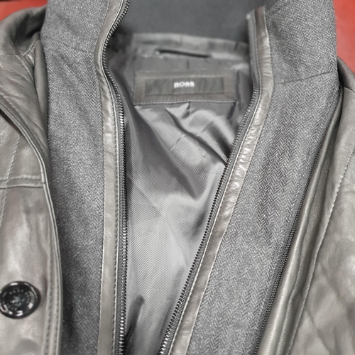 148 - A Hugo Boss Men's Jacket. Soft Black Leather, size 48. Pre-owned, excellent condition, Retails at €5... 