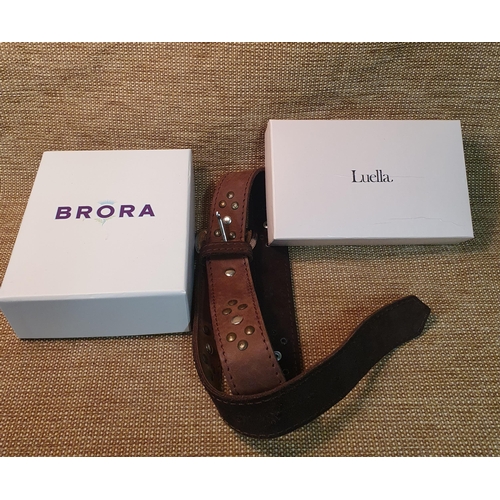 134 - A group of three Ladies Leather Designer accessories to include Luella Purse, Chala for Brora Belt a... 