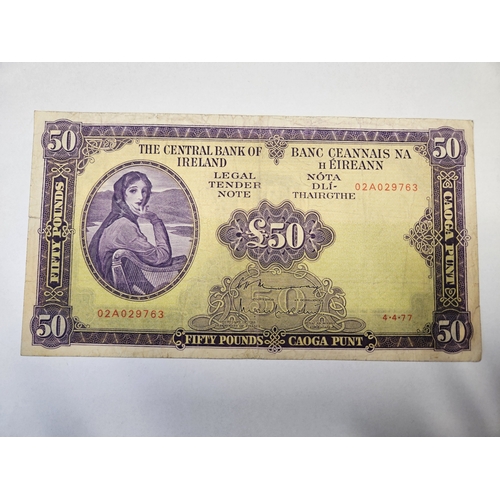 283 - A 1977 £50 Note serial number 02A029763.
The Central Bank of Ireland Lady Lavery Note.