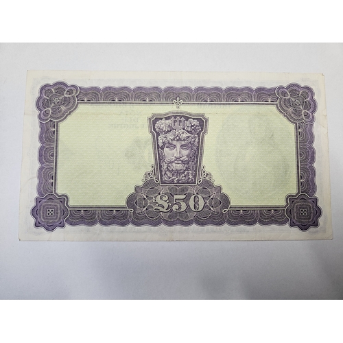 280 - A 1977 £50 Note serial number 05A074981.
The Central Bank of Ireland Lady Lavery Note.