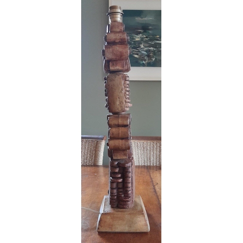 279 - Bernard Rooke. (b1938). A rare large Totem Pole table Lamp 70 cm approx. This is an early example of... 