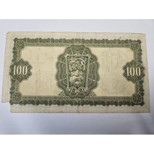 289 - A 1947 £100 Note serial number  01Z022348.
The Central Bank of Ireland Lady Lavery Note.