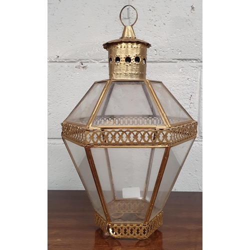 10 - A vintage Metal Hall Lantern. 42 cm approx.