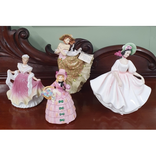 768 - A Royal Doulton figure of Sunday's Best along with three other Figures. H 20 cm approx.