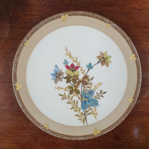 785 - A Limoges hand decorated Plate along with other English pottery and porcelain. D 23 cm approx.