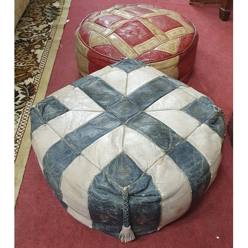 830 - Two Vintage Leather Pouffes.