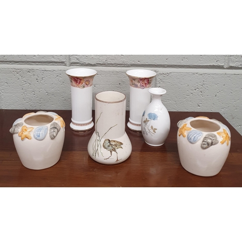 831 - A pair of Royal Doulton Bud Vases along with another pair of vases to include a 19th Century example... 