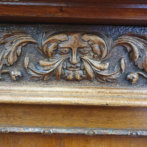 892 - Of Superb quality. A 19th Century Oak Side Cabinet with gallery back. 153 x 53 x H 148 cm approx.