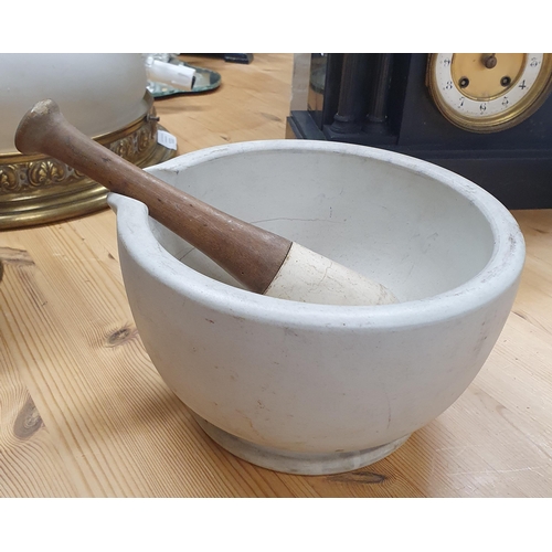 897 - A good large Pestle and Mortar possibly Wedgwood. D 19.5 cm approx.