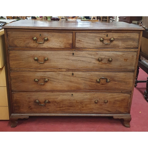 955 - A Georgian Mahogany Chest of Drawers with two short over three long. 122 x 55 x H 104 cm approx.