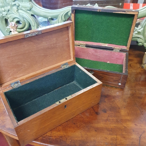 995 - Two 19th Century Jewellery Boxes the Rosewood example having mother of pearl inlay. 25 x 16, 17 x 14... 