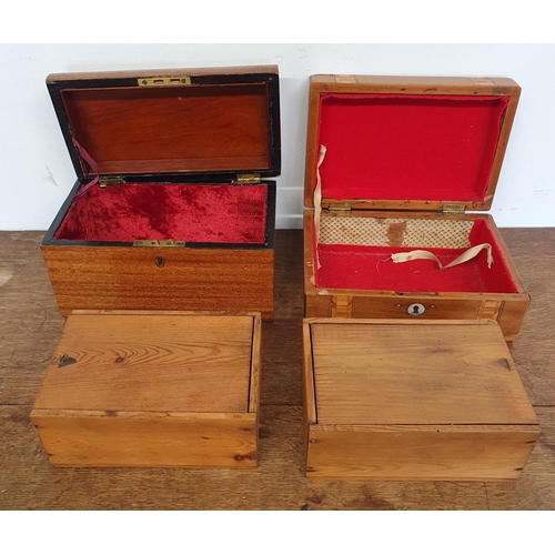 1003 - A good quantity of 19th Century Boxes of various timbers. TB 17 cm approx.