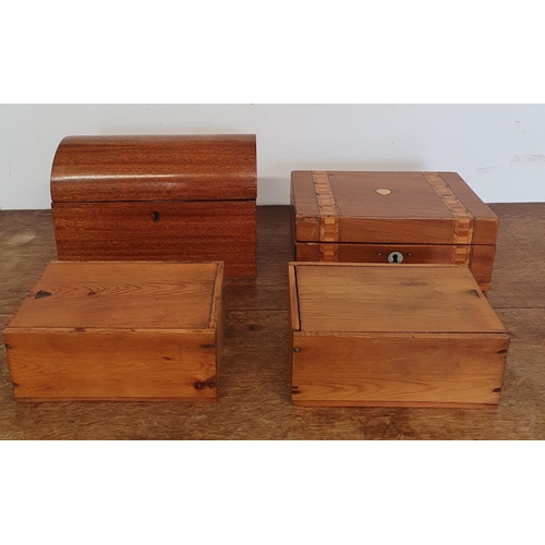 1003 - A good quantity of 19th Century Boxes of various timbers. TB 17 cm approx.