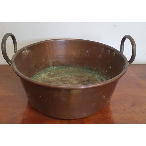 1006 - A good heavy 19th Century Copper Jam Pan along with a coal skuttle. D 17 cm approx.