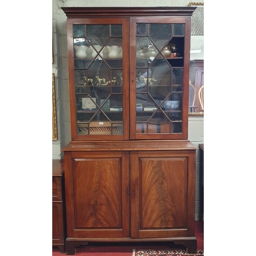 1110 - A good early 19th Century Mahogany two door Display Cabinet with twin raised and fielded base panel ... 