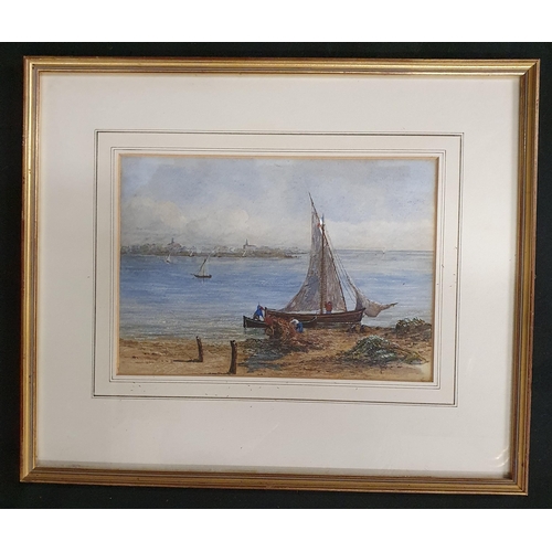 1214 - An early to mid 20th Century Watercolour of Fishermen setting sail, no apparent signature.
17 x 25 c... 