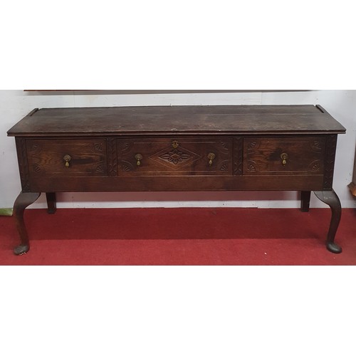 1227 - A really good 19th Century Oak dresser Base. 186 x 41 x H 77 cm approx.