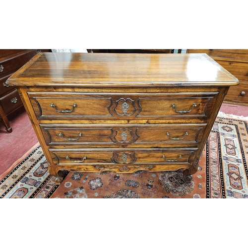 198 - A Fabulous late 19th early 20th Century Walnut Chest of Drawers with moulded front on cabriole suppo... 