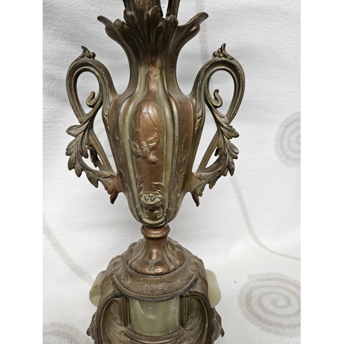 697 - A Fabulous pair of 19th early 20th Century Art Nouveau Metal and Onyx four branch Candelabra.
H 59.