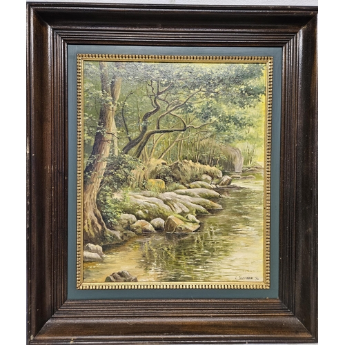 698 - A lovely Oil on Canvas of a River scene signed LR.
45 x 38 cm approx.