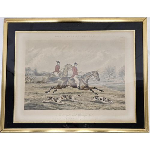 705 - A 19th Century coloured Hunting Print after Henry Alken from the Fore's Hunting Sketches, engraved b... 